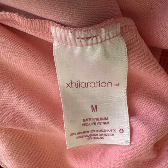 XHILARATION Peach Green Tropical Palm Tree Print One Piece Swimsuit Women's Sz M - Picture 11 of 13